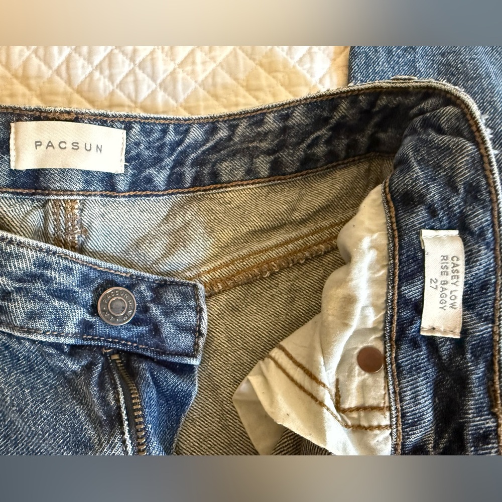 PacSun Casey Low Rise Baggy Jeans Dark Indigo Tint - Picture 3 of 3